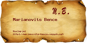 Marianovits Bence névjegykártya
